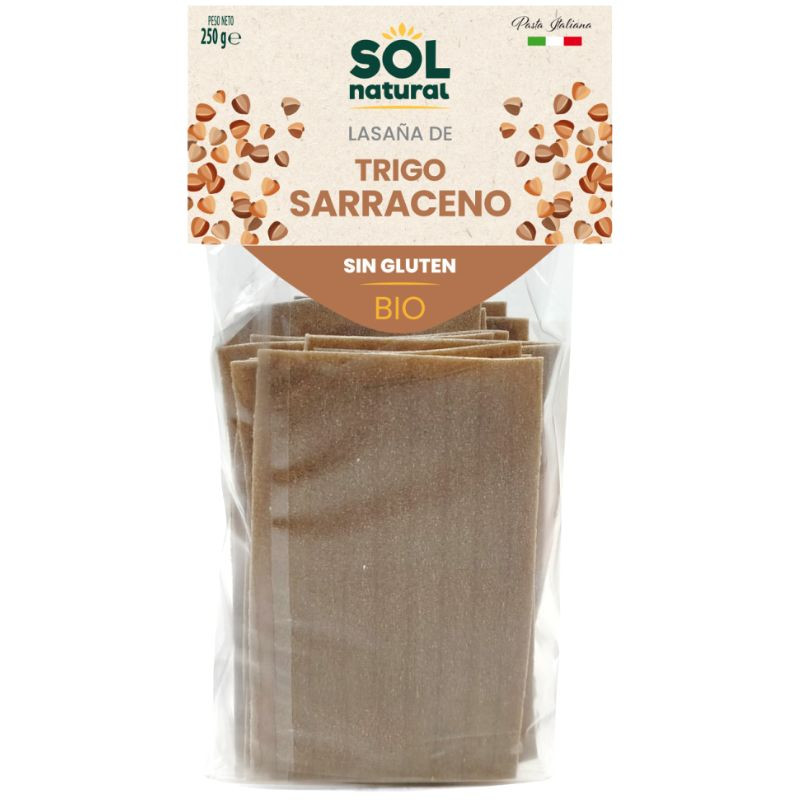 LASAÑA DE TRIGO SARRACENO SIN GLUTEN BIO 250G SOL NATURAL