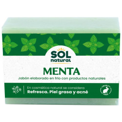 JABÓN NATURAL ELABORADO EN FRÍO DE MENTA 100G SOL NATURAL