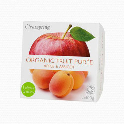 PURE DE MANZANA Y ALBARICOQUE 2X100Gr. CLEARSPRING