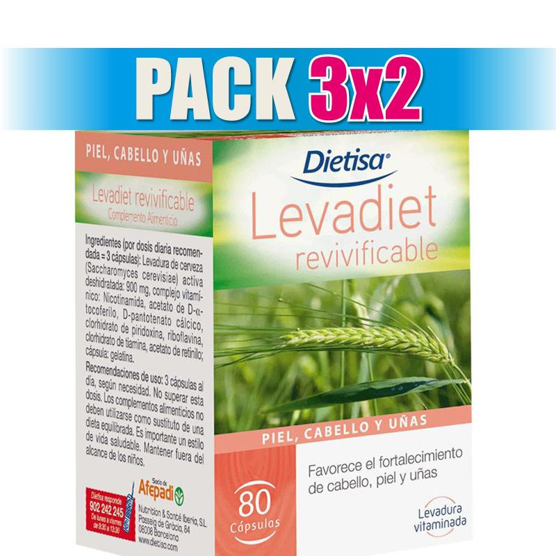 Pack 3x2 LEVADIET REVIVIFICABLE 80 CAPSULAS DIETISA