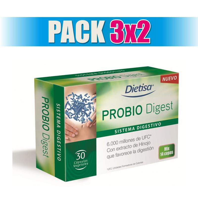 Pack 3x2 PROBIODIGEST 30 CAPSULAS DIETISA