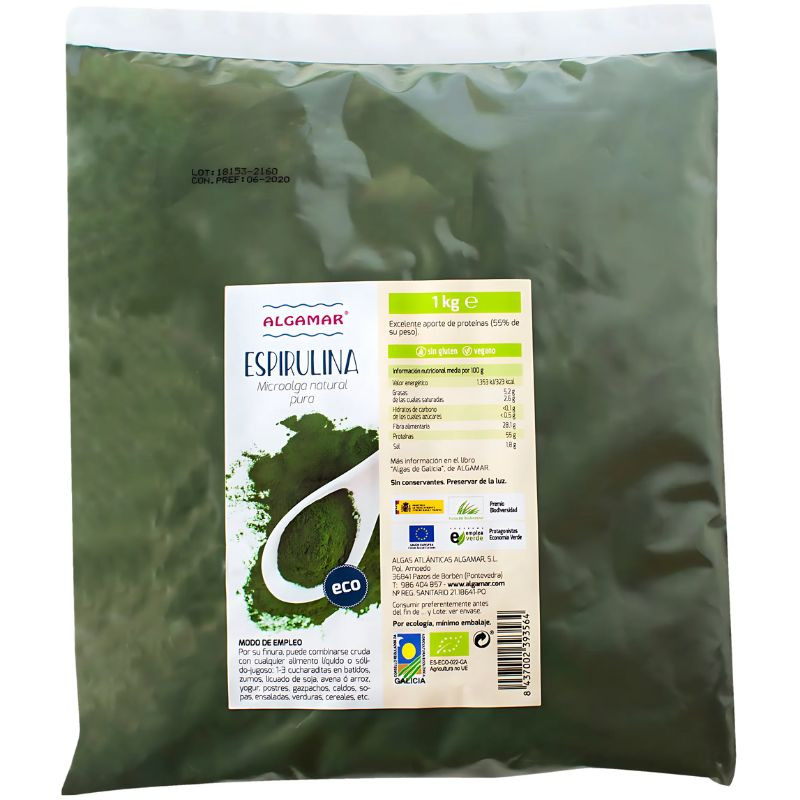 ALGA ESPIRULINA POLVO BIO 1KG ALGAMAR