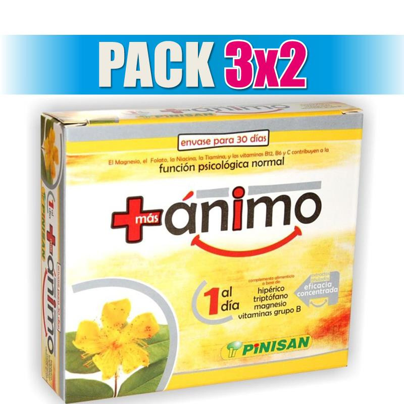 Pack 3x2 MAS ANIMO 30 CAPSULAS PINISAN