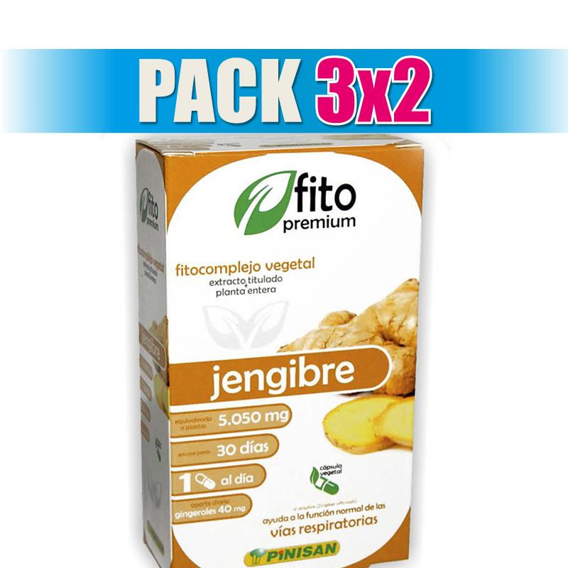 Pack 3x2 FITO PREMIUM JENGIBRE 30 CAPSULAS PINISAN