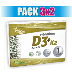 Pack 3x2 VITAMINAS D3 Y K2...
