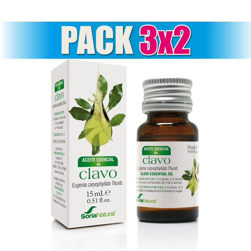 Pack 3x2 ACEITE ESENCIAL DE CLAVO 15Ml. SORIA NATURAL
