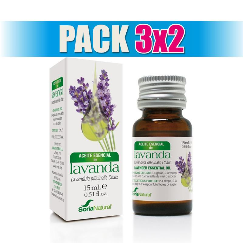 Pack 3x2 ACEITE ESENCIAL DE LAVANDA 15Ml. SORIA NATURAL