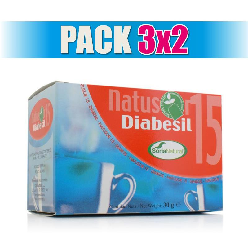 Pack 3x2 NATUSOR 15 DIABESIL 20 FILTROS SORIA NATURAL
