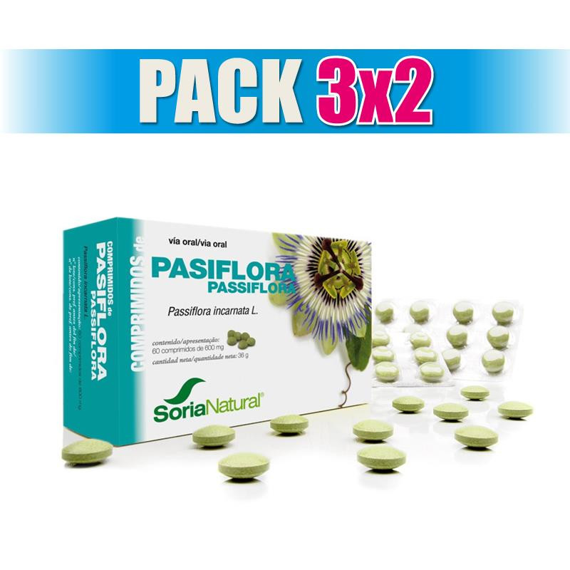 Pack 3x2 PASIFLORA 60 COMPRIMIDOS SORIA NATURAL