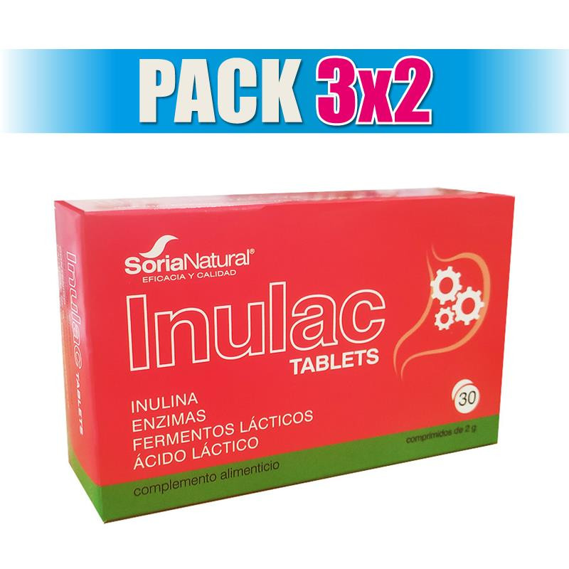 Pack 3x2 INULAC 30 TABLETAS SORIA NATURAL