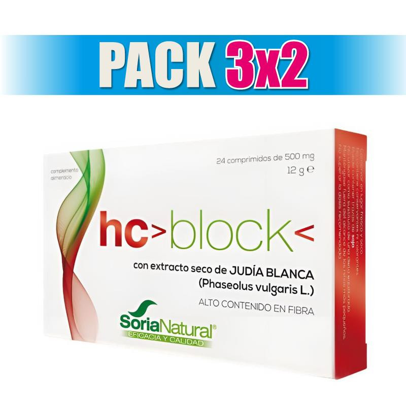 Pack 3x2 HC BLOCK 24 COMPRIMIDOS SORIA NATURAL