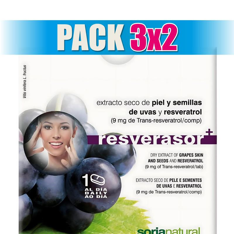 Pack 3x2 RESVERASOR PLUS 28 COMPRIMIDOS SORIA NATURAL