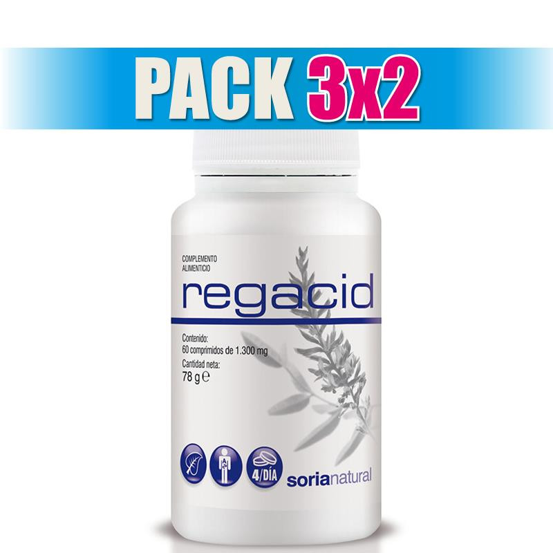 Pack 3x2 REGACID 60 COMPRIMIDOS SORIA NATURAL