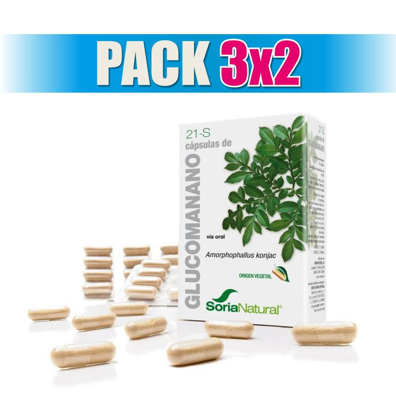 Pack 3x2 21-S GLUCOMANANO 60 CAPSULAS SORIA NATURAL