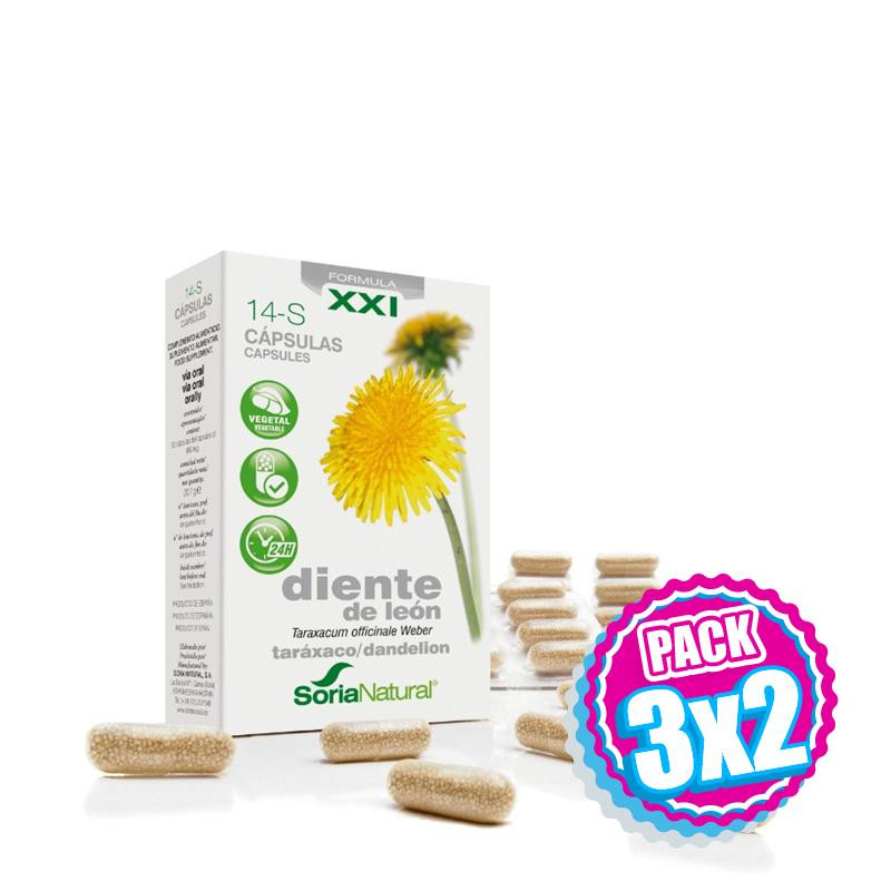 Pack 3x2 14-S DIENTE DE LEON FORMULA XXI 30 CAPSULAS SORIA NATURAL
