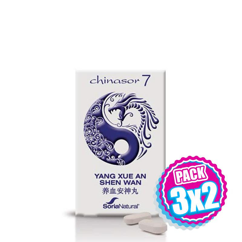 Pack 3x2 CHINASOR 07 YANG XUE AN SHEN WAN 30 COMPRIMIDOS SORIA NATURAL