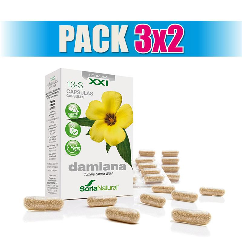 Pack 3x2 13-S DAMIANA FORMULA XXI 30 CAPSULAS SORIA NATURAL
