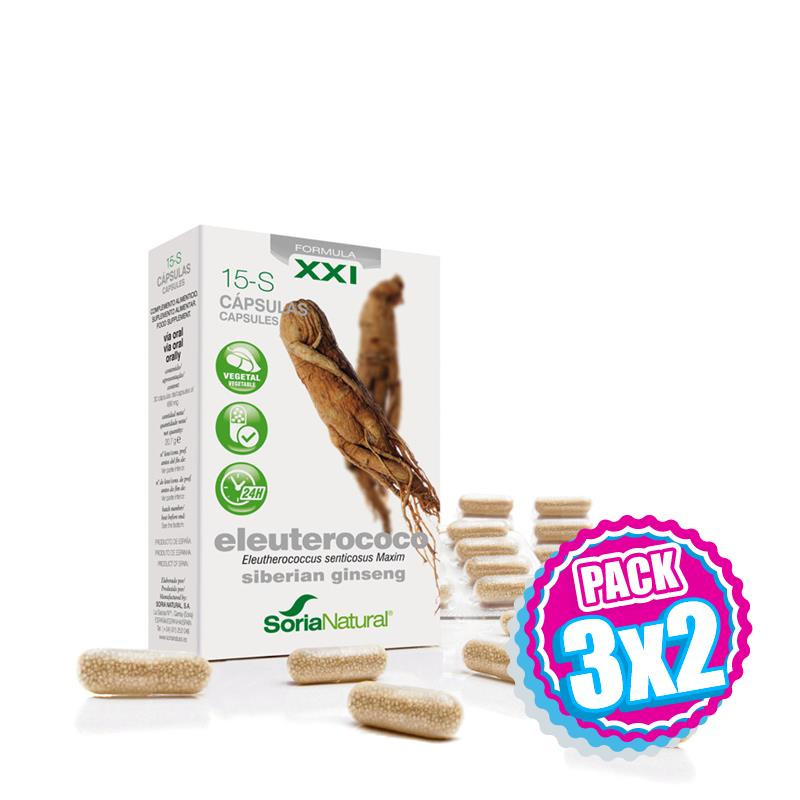 Pack 3x2 15-S ELEUTEROCOCO FORMULA XXI 30 CAPSULAS SORIA NATURAL