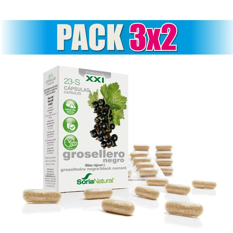 Pack 3x2 23-S GROSELLERO NEGRO FORMULA XXI 30 CAPSULAS SORIA NATURAL