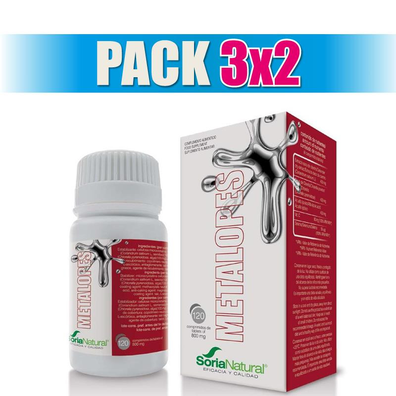 Pack 3x2 METALOPES 120 COMPRIMIDOS SORIA NATURAL