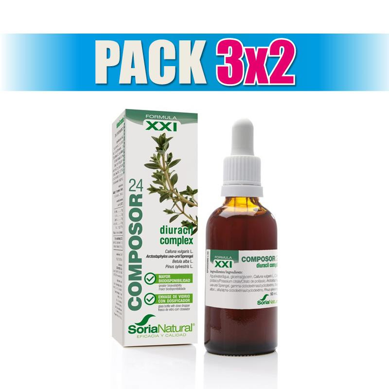 Pack 3x2 COMPOSOR 24 DIURACIL COMPLEX 50Ml. SORIA NATURAL