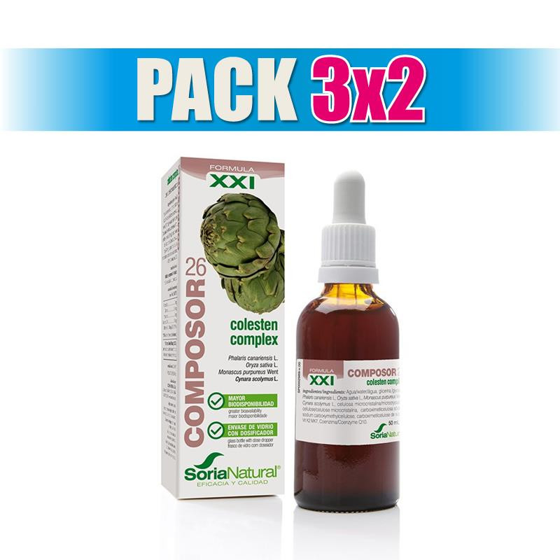 Pack 3x2 COMPOSOR 26 COLESTEN COMPLEX 50Ml. SORIA NATURAL