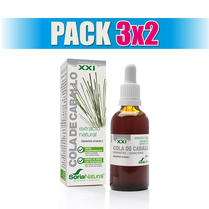 Pack 3x2 EXTRACTO DE COLA DE CABALLO FORMULA XXI 50Ml. SORIA NATURAL