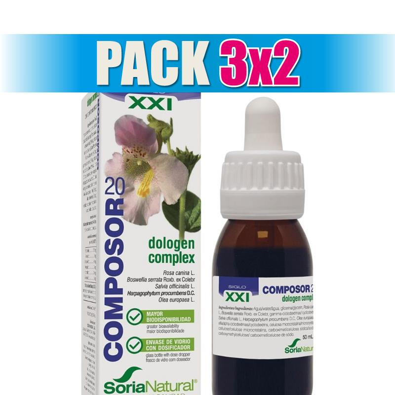 Pack 3x2 COMPOSOR 20 DOLOGEN COMPLEX 50Ml. SORIA NATURAL
