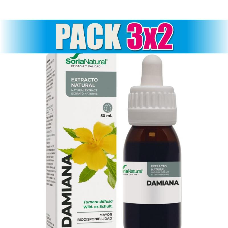 Pack 3x2 EXTRACTO DE DAMIANA FORMULA XXI 50Ml. SORIA NATURAL
