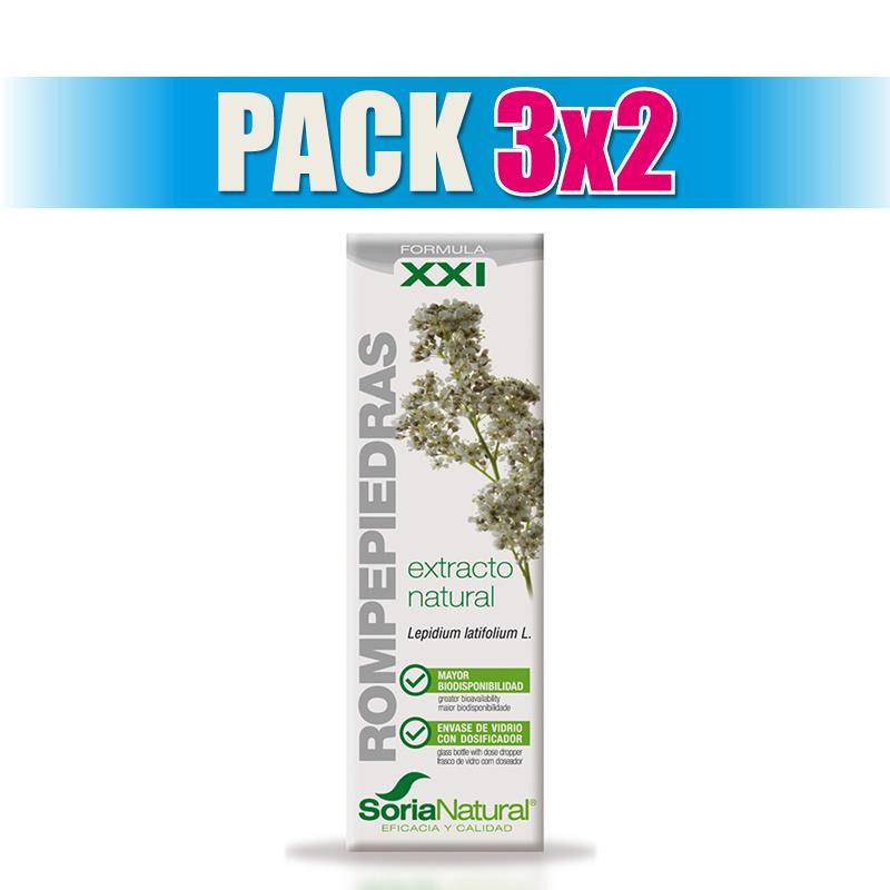 Pack 3x2 EXTRACTO DE ROMPEPIEDRAS FORMULA XXI 50Ml. SORIA NATURAL