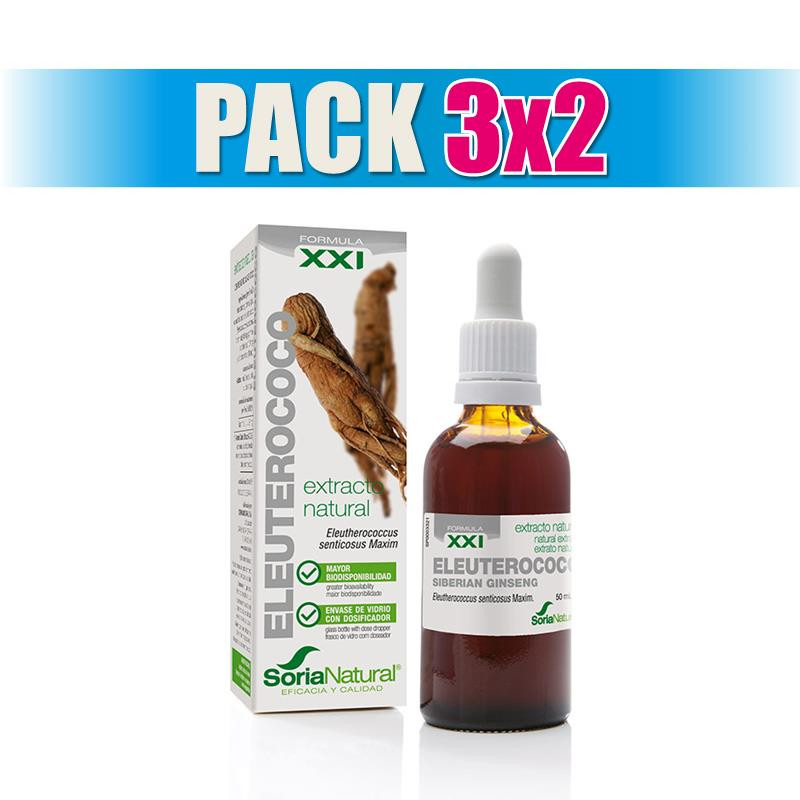 Pack 3x2 EXTRACTO DE ELEUTEROCOCO FORMULA XXI 50Ml. SORIA NATURAL