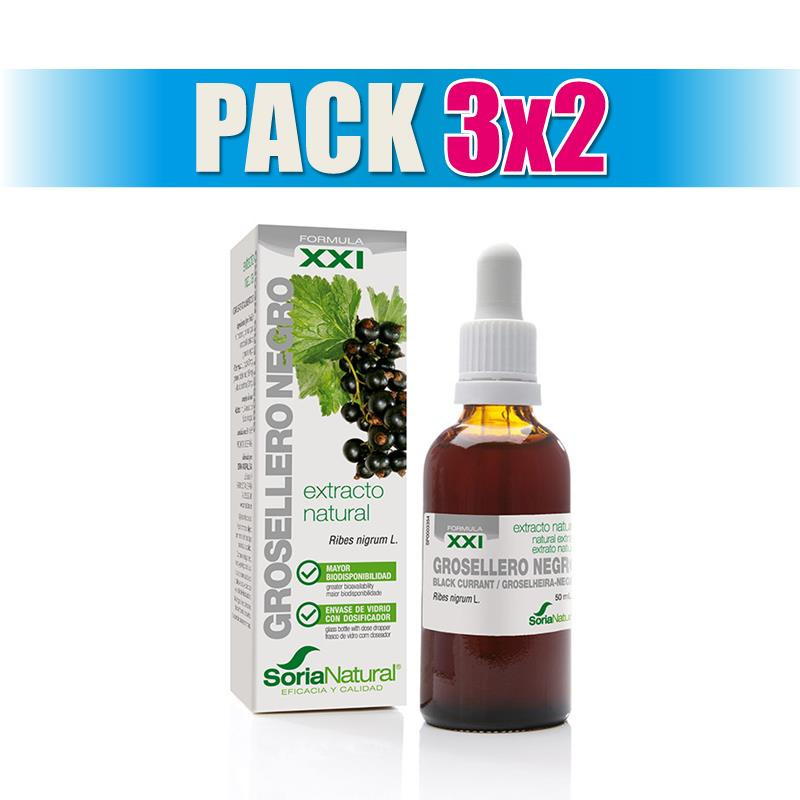 Pack 3x2 EXTRACTO DE GROSELLERO NEGRO FORMULA XXI 50Ml. SORIA NATURAL