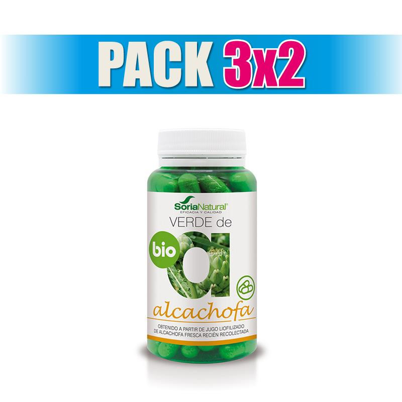 Pack 3x2 VERDE DE ALCACHOFA BIO 80 CAPSULAS SORIA NATURAL