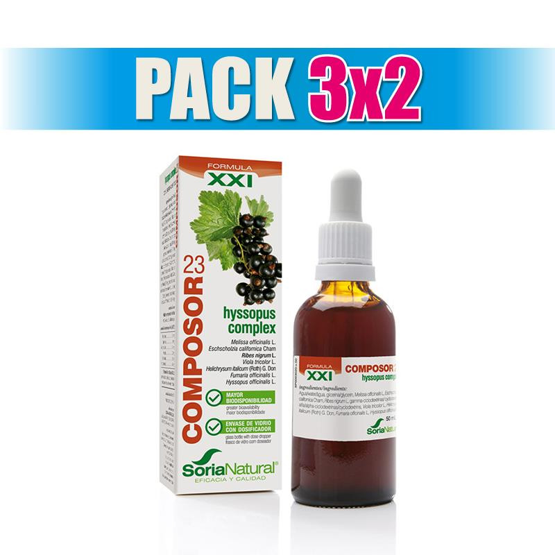 Pack 3x2 COMPOSOR 23 HYSSOPUS COMPLEX FORMULA XXI 50Ml. SORIA NATURAL