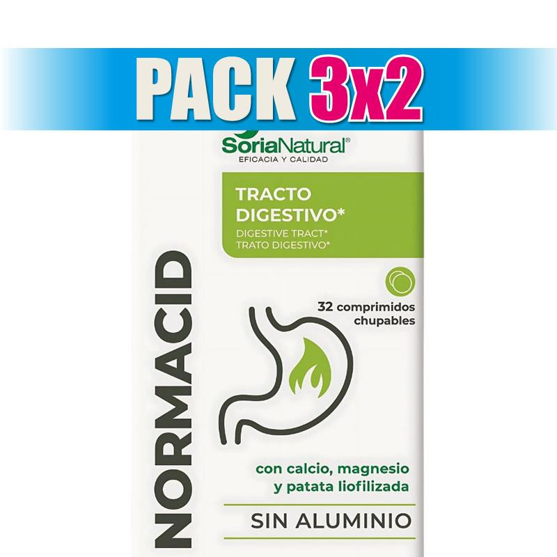 Pack 3x2 NORMACID CITRUS 32 COMPRIMIDOS SORIA NATURAL