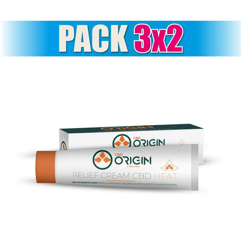 Pack 3x2 RELIEF CREAM CBD HEAT 60Ml. NATURASOR
