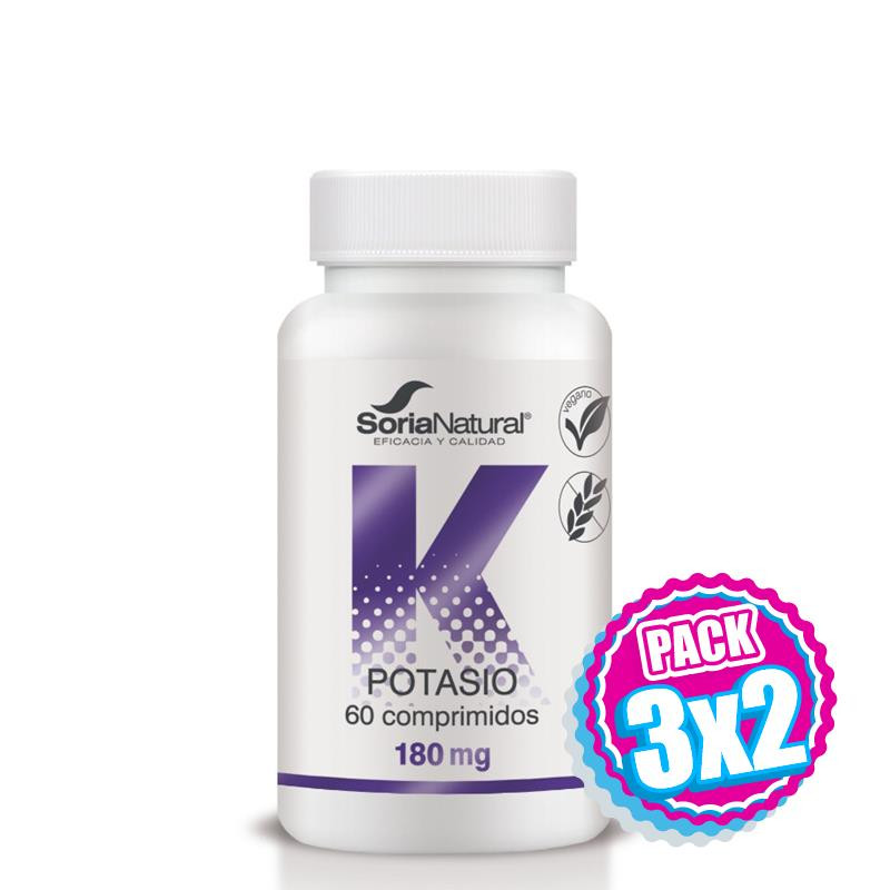 Pack 3x2 POTASIO  1400 mgrs. X 60  LIBERACION SOSTENIDA SORIA NATURAL