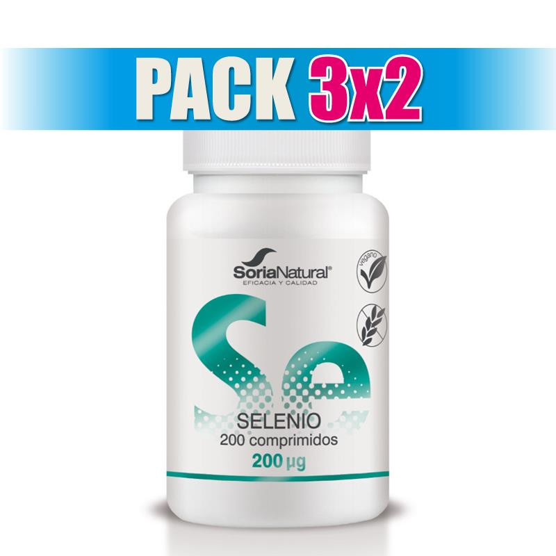 Pack 3x2 SELENIO 250 mgrs. x 200  LIBERACION SOSTENIDA SORIA NATURAL