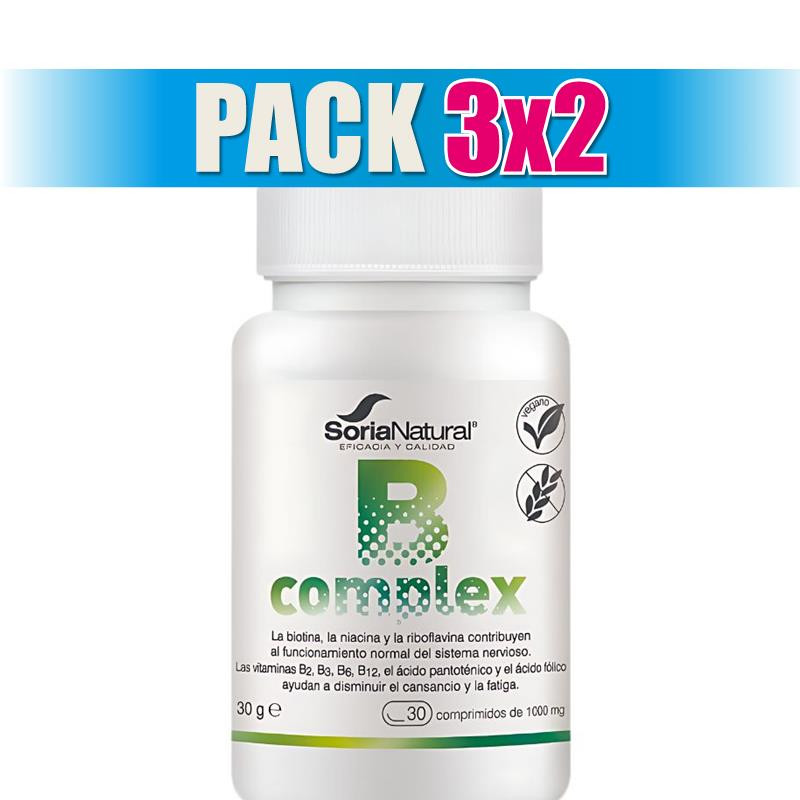 Pack 3x2 B-COMPLEX 30 COMPRIMIDOS SORIA NATURAL