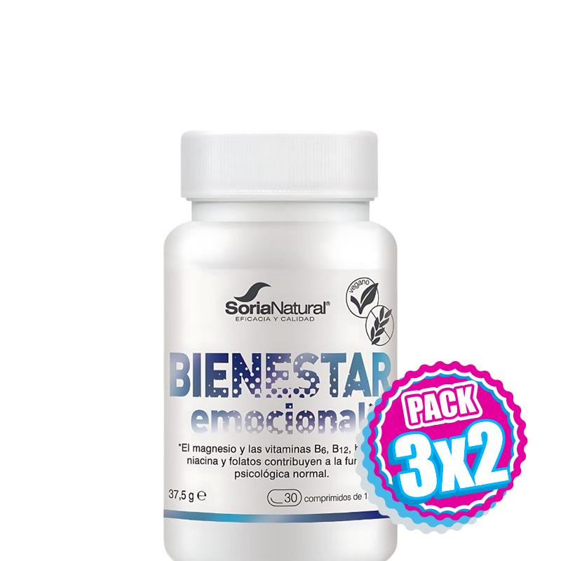 Pack 3x2 BIENESTAR EMOCIONAL 30 COMPRIMIDOS SORIA NATURAL