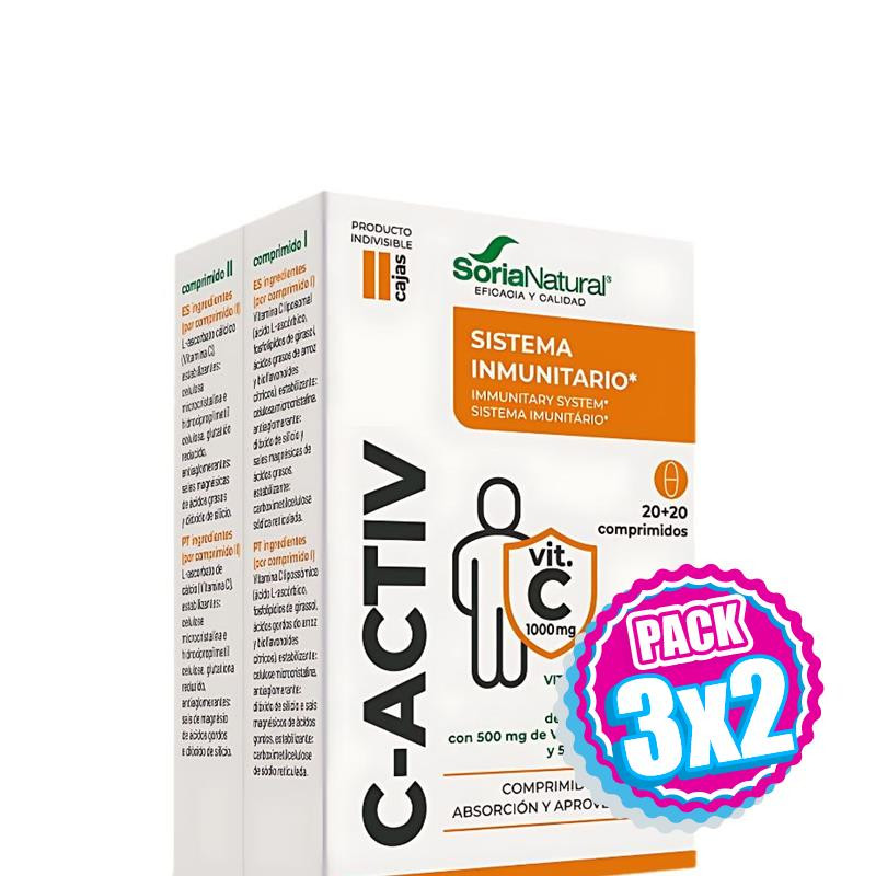 Pack 3x2 C-ACTIV 40 COMPRIMIDOS SORIA NATURAL