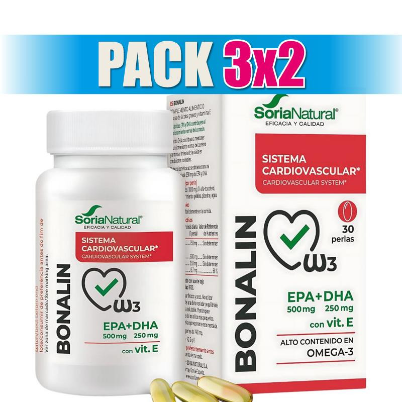 Pack 3x2 BONALIN EPA+DHA 30 PERLAS SORIA NATURAL