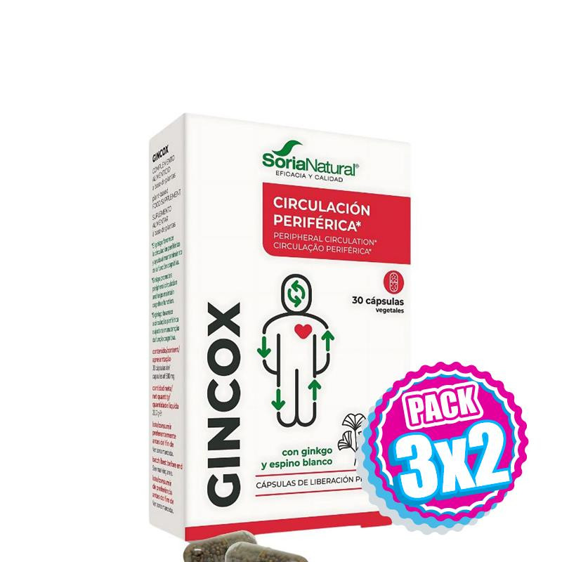 Pack 3x2 GINCOX 30 CÁPSULAS SORIA NATURAL