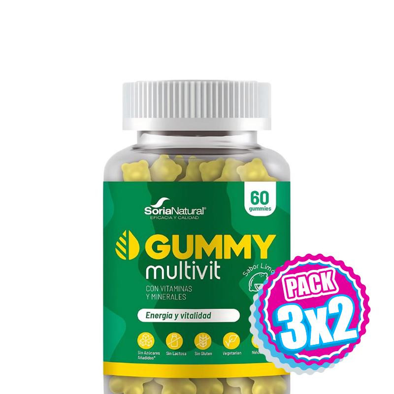Pack 3x2 MULTIVIT 60 GOMINOLAS SORIA NATURAL