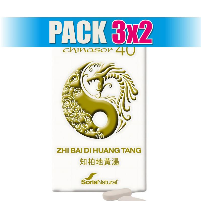 Pack 3x2 CHINASOR 40 ZHI BAI DI HUANG TANG 30 COMPRIMIDOS SORIA NATURAL
