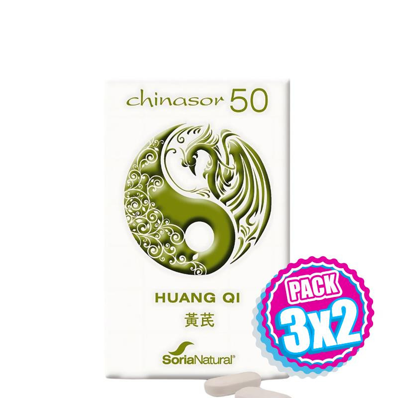 Pack 3x2 CHINASOR 50 HUANG QI 30 COMPRIMIDOS SORIA NATURAL