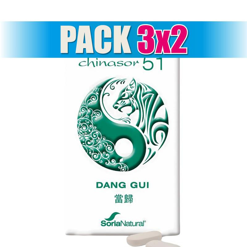 Pack 3x2 CHINASOR 51 DANG GUI 30 COMPRIMIDOS SORIA NATURAL