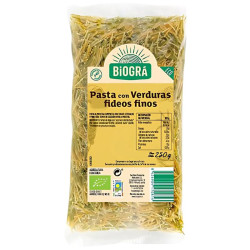 FIDEO FINO TRICOLOR CON VERDURAS 250GR BIOGRA