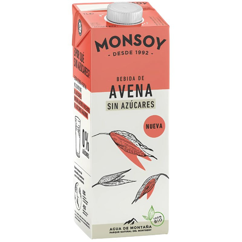 BEBIDA DE AVENA 0% AZÚCAR BIO 1L MONSOY