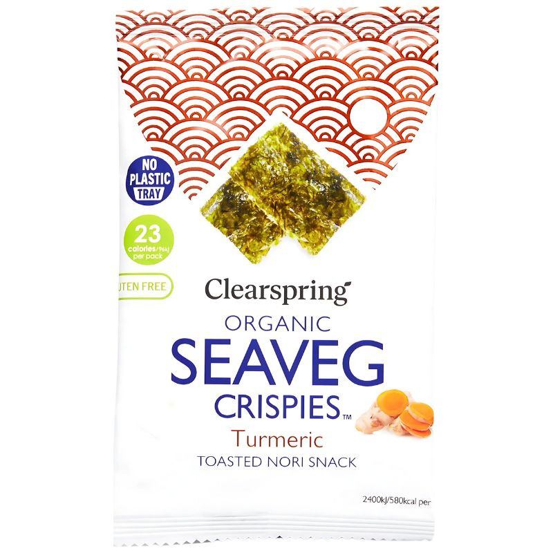 SNACK DE ALGA NORI TOSTADA CON CÚRCUMA BIO 4G CLEARSPRING